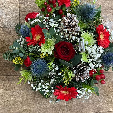 christmas grave wreath