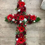 large flower funeral cross