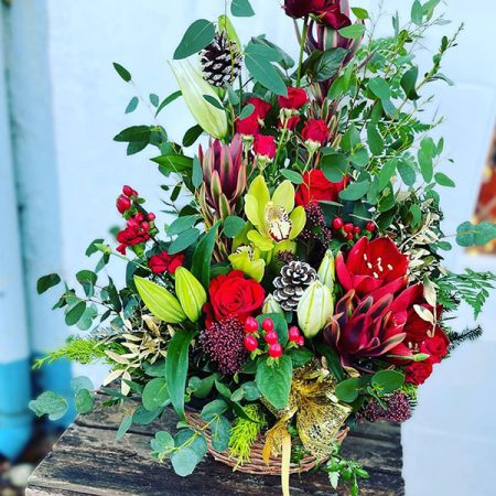 Festive Blooming Basket