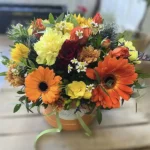 autumn sunset hatbox flowers